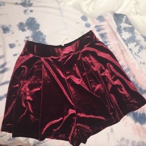 Red velvet shorts